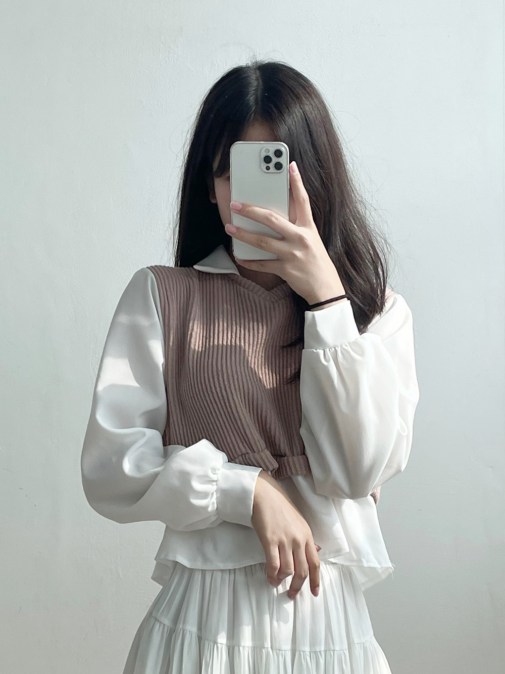 リブベストレイヤードカラーブラウス | 詳細画像7