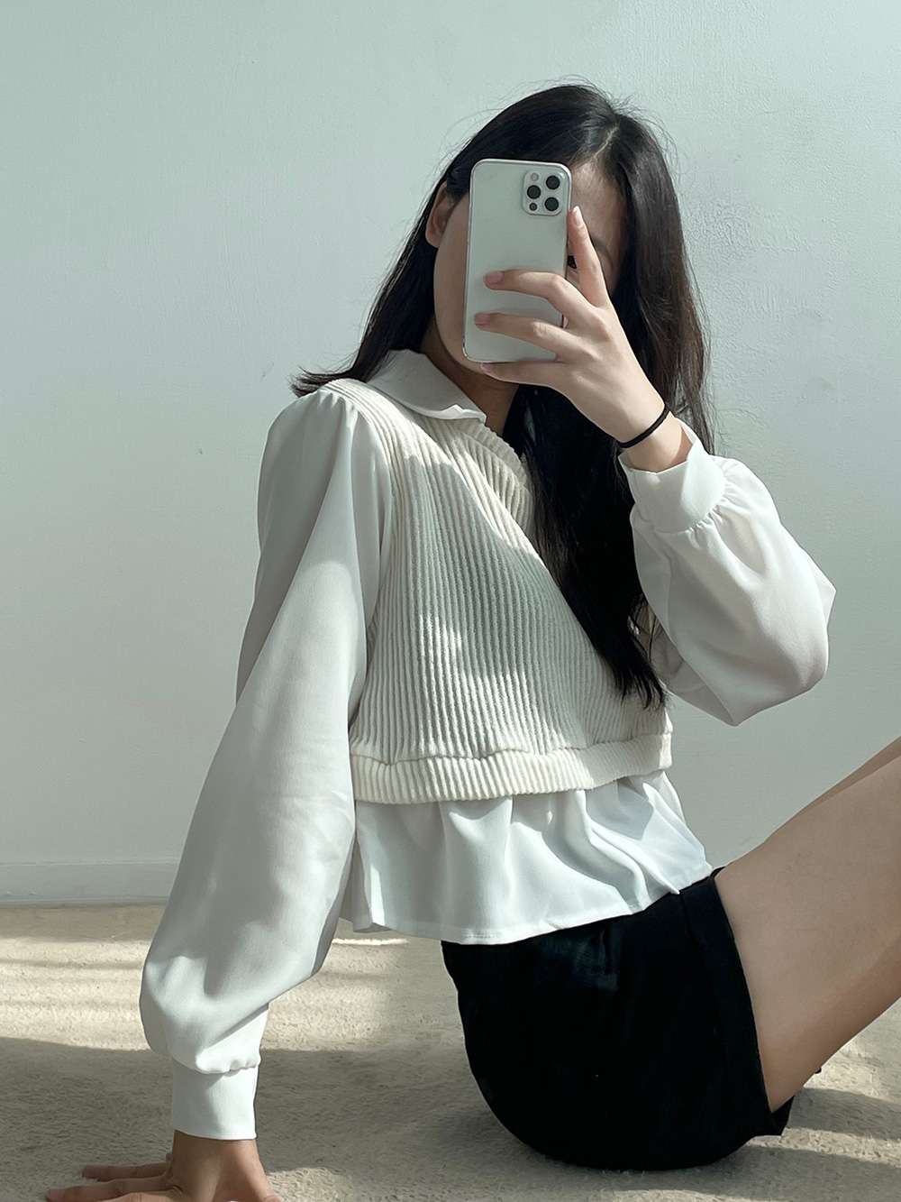 リブベストレイヤードカラーブラウス | 詳細画像12