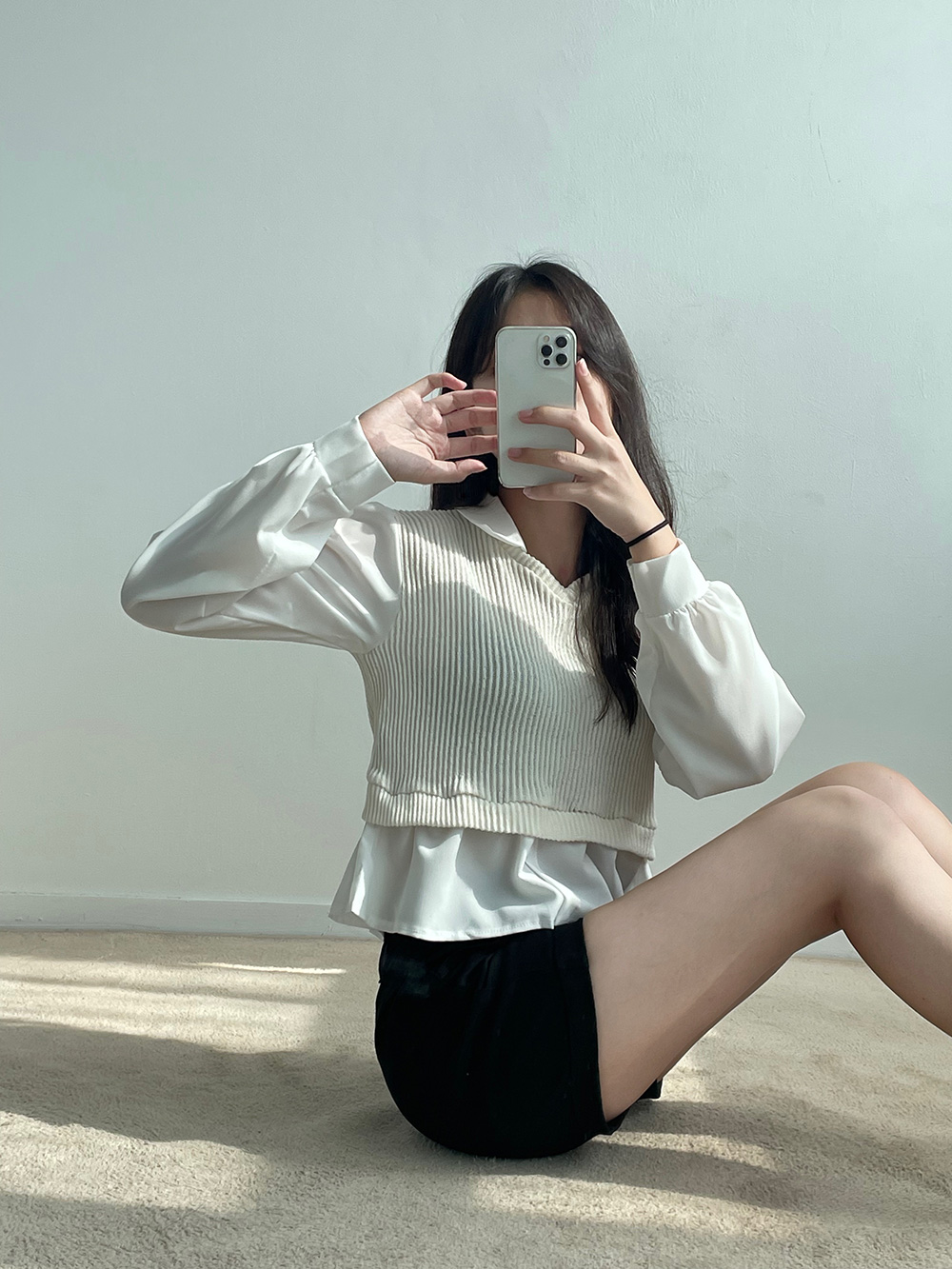 リブベストレイヤードカラーブラウス | 詳細画像13