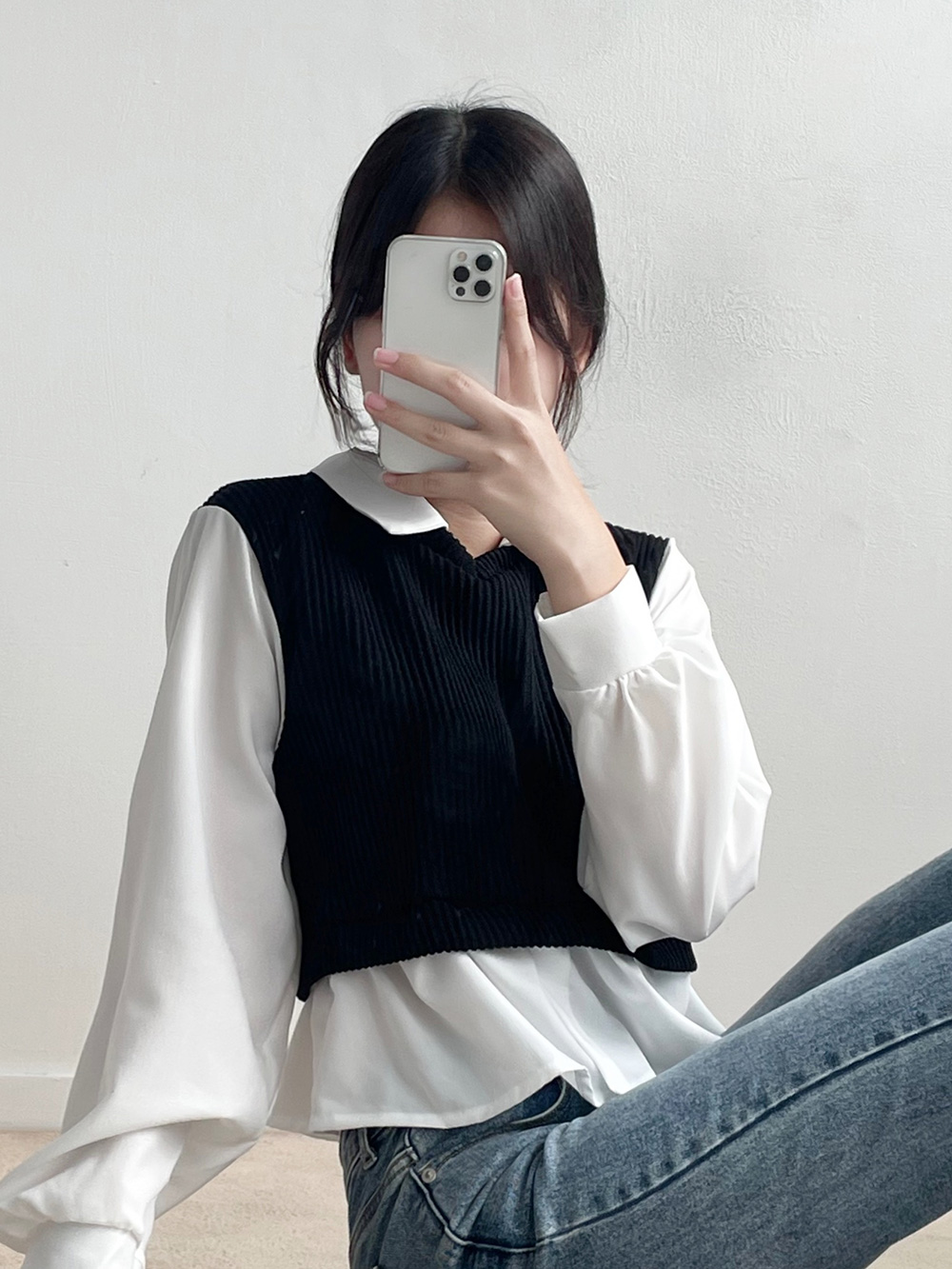 リブベストレイヤードカラーブラウス | 詳細画像24