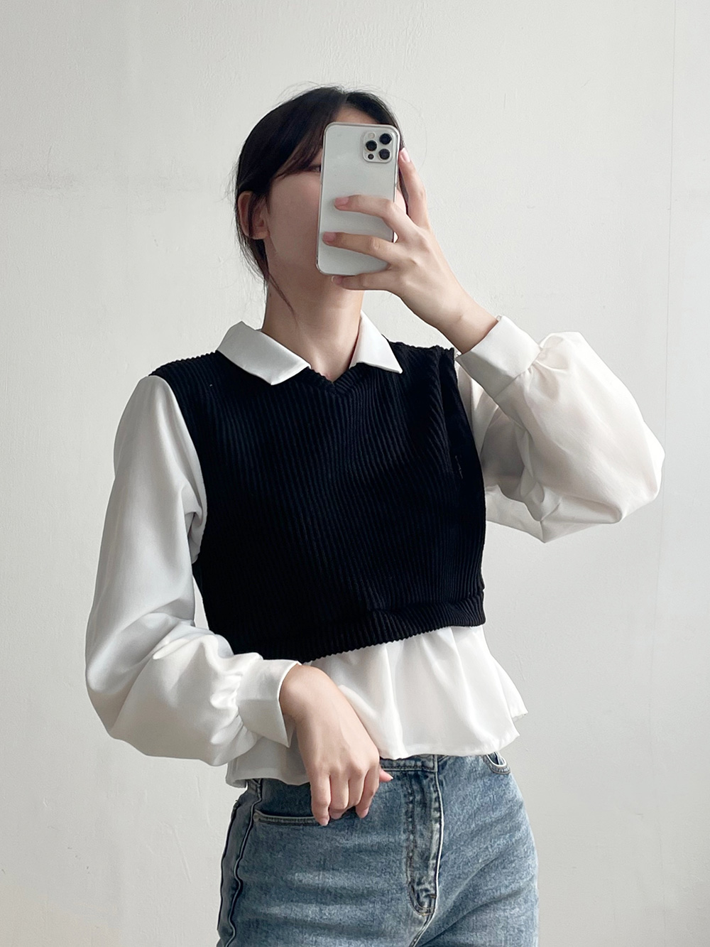 リブベストレイヤードカラーブラウス | 詳細画像25