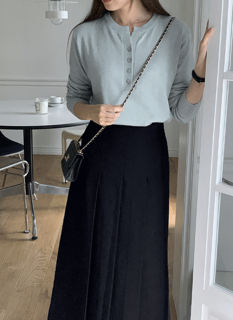 ウール混ハーフボタン長袖ニット | レディースファッション通販 - DHOLIC