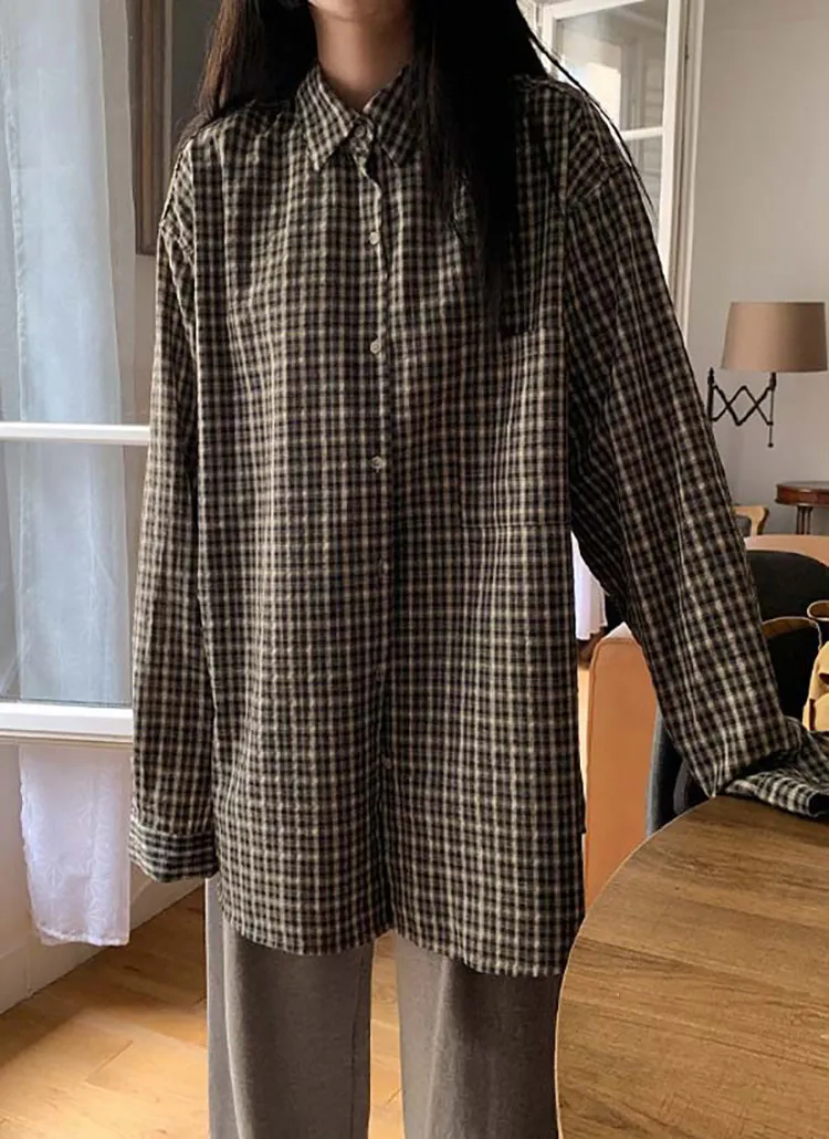 チェック柄長袖シャツ | crushj | 詳細画像1