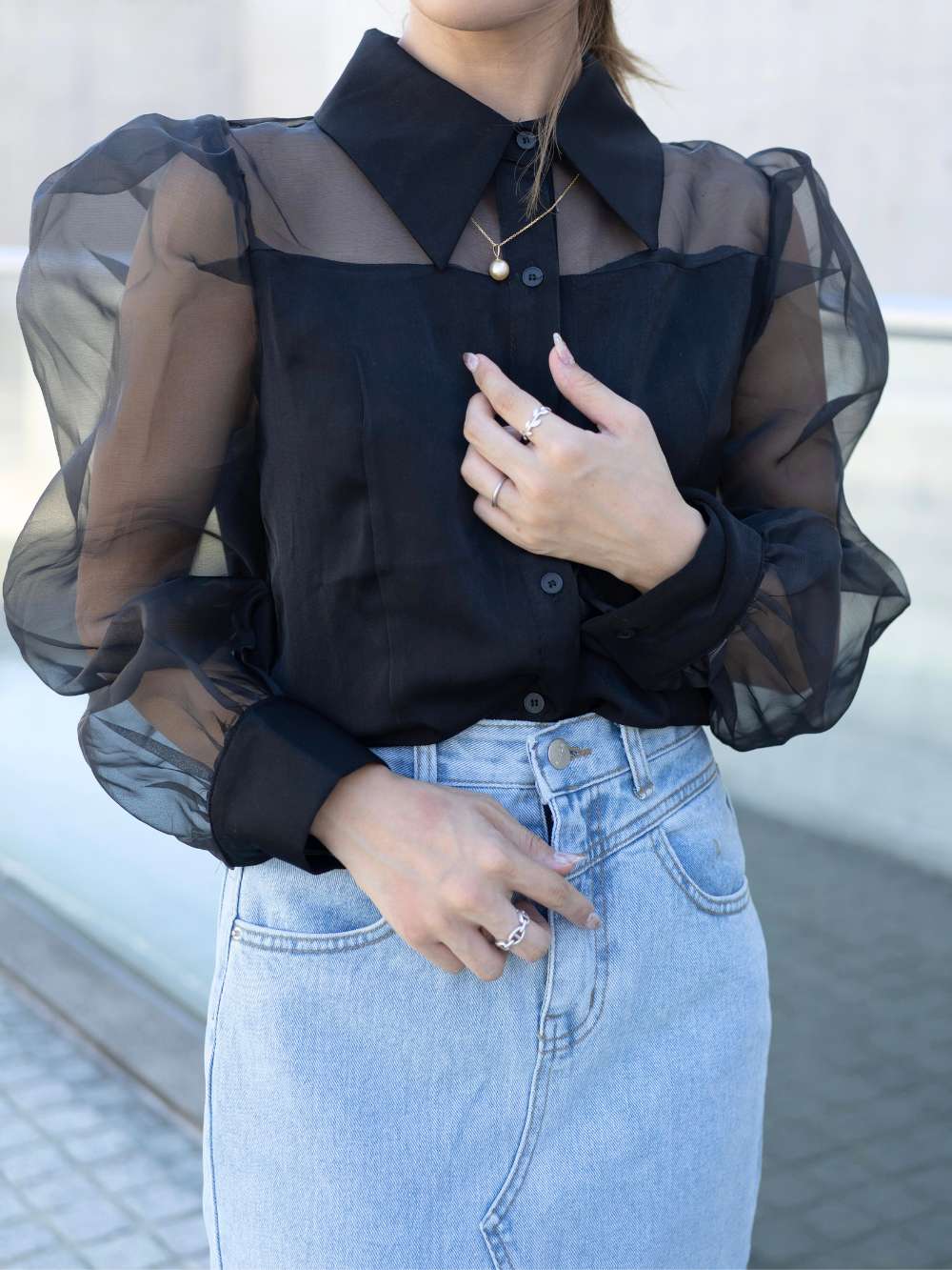 ボリュームスリーブシアーブラウス | 詳細画像2