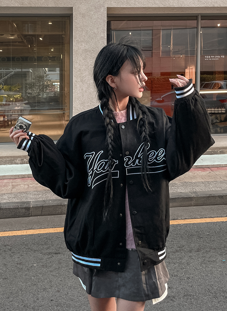 UNISEXレタリングスタジアムジャケット | レディースファッション通販