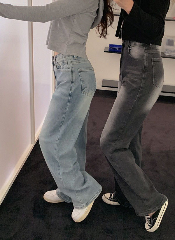 【TWN】★男女兼用★テリフィック ウォッシングデニムパンツ 2TYPEウォッシングワイドデニムパンツ | レディースファッション