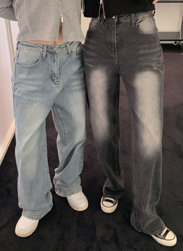 【TWN】★男女兼用★テリフィック ウォッシングデニムパンツ セール】【UNISEX】ヴィンテージカラーウォッシングデニムワイド