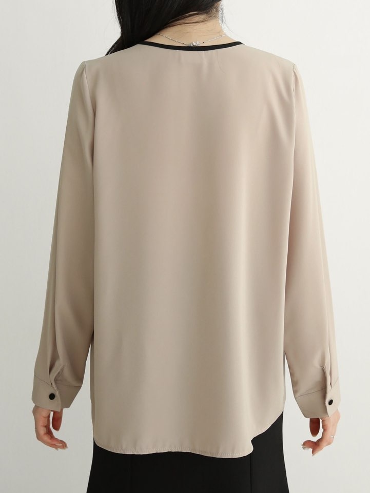 配色くるみボタンブラウス | 詳細画像11