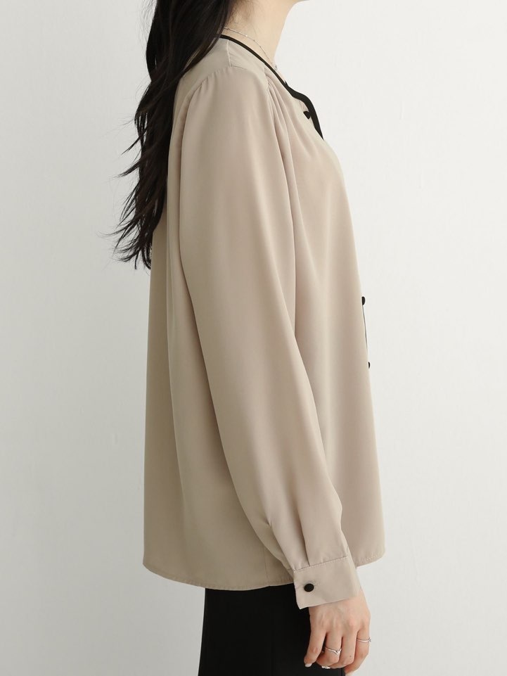 配色くるみボタンブラウス | 詳細画像12