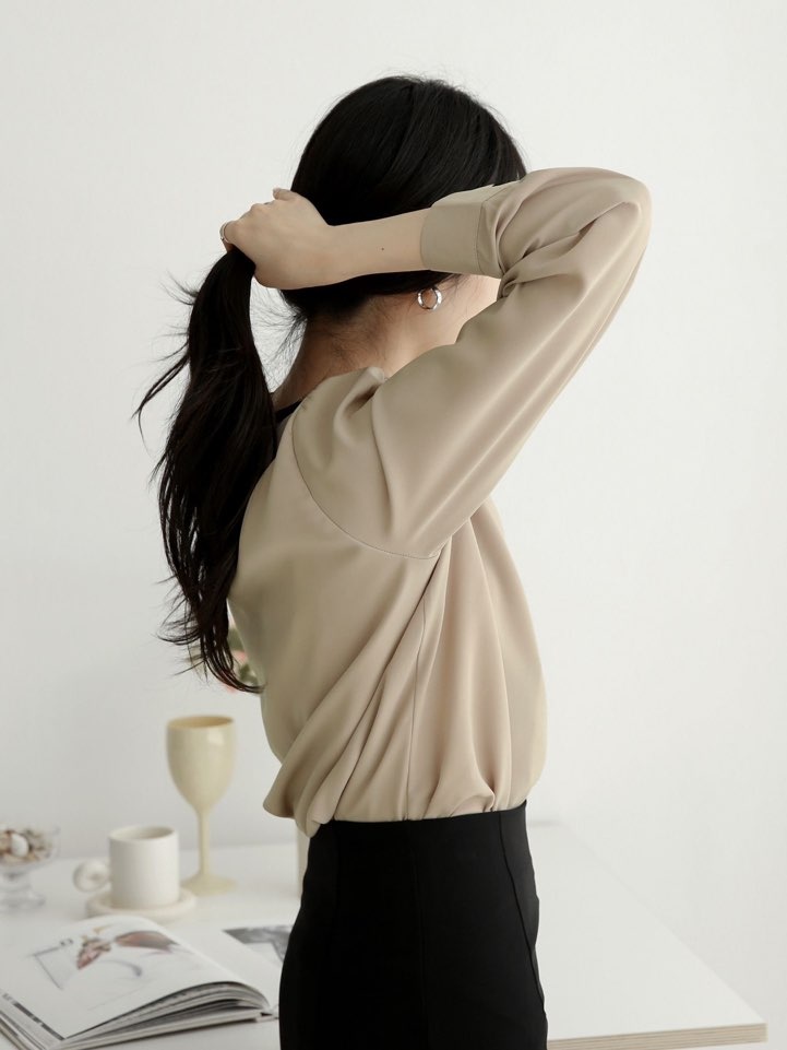 配色くるみボタンブラウス | 詳細画像18