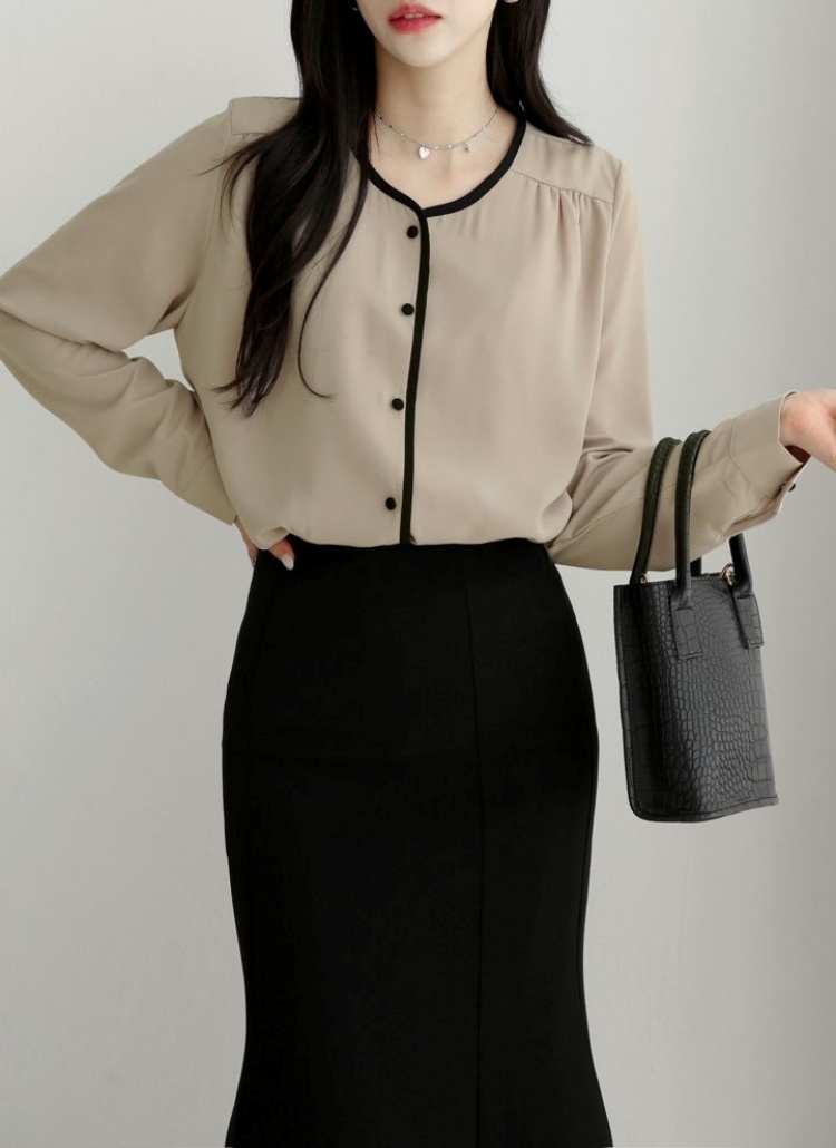 配色くるみボタンブラウス | 詳細画像22