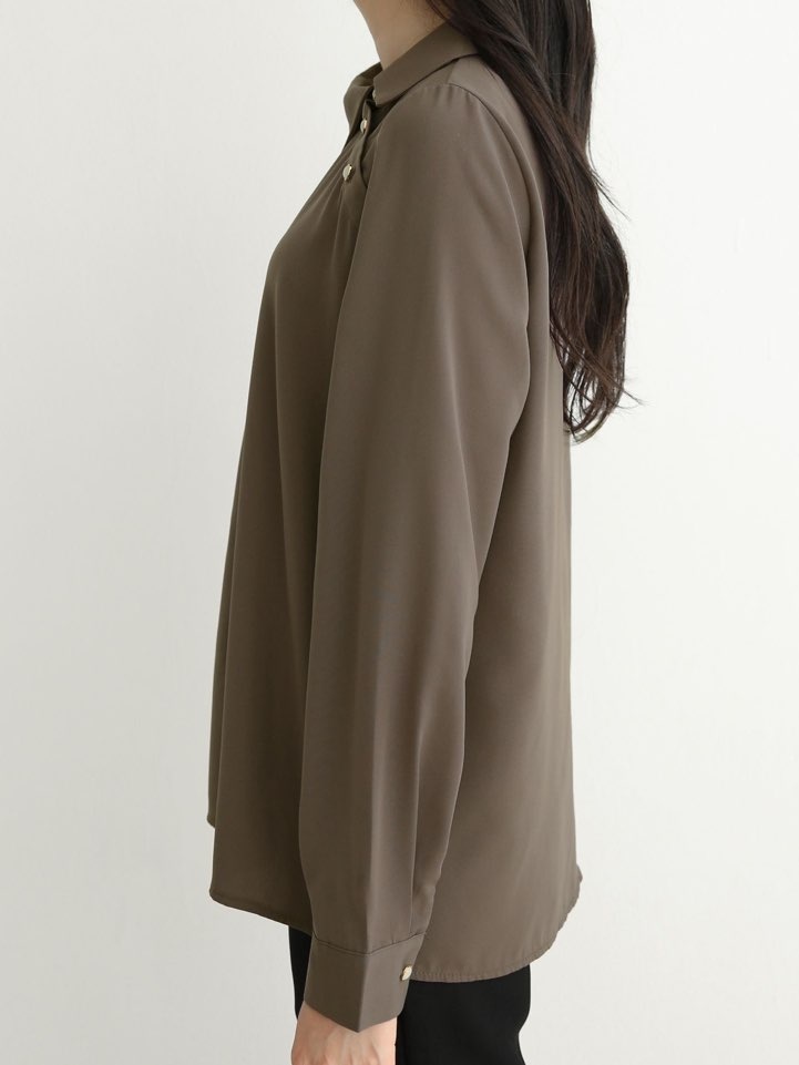 アンバランスボタンカラーブラウス | 詳細画像4