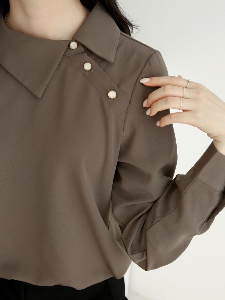 アンバランスボタンカラーブラウス | 詳細画像6