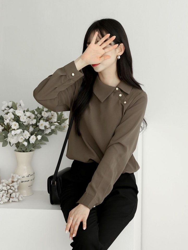 アンバランスボタンカラーブラウス | 詳細画像9