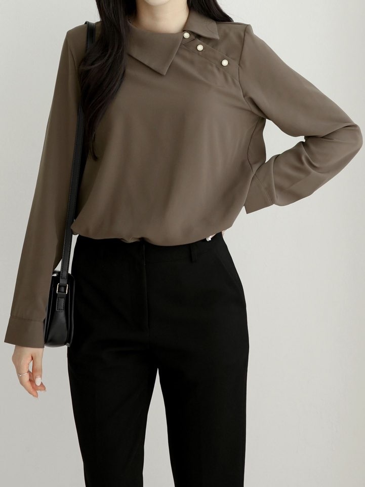 アンバランスボタンカラーブラウス | 詳細画像10