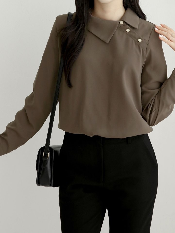 アンバランスボタンカラーブラウス | 詳細画像11