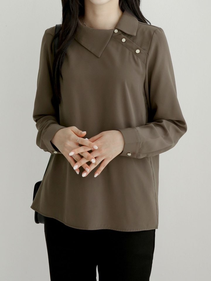 アンバランスボタンカラーブラウス | 詳細画像13