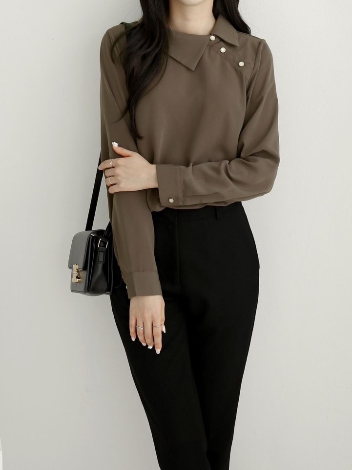 アンバランスボタンカラーブラウス | 詳細画像15