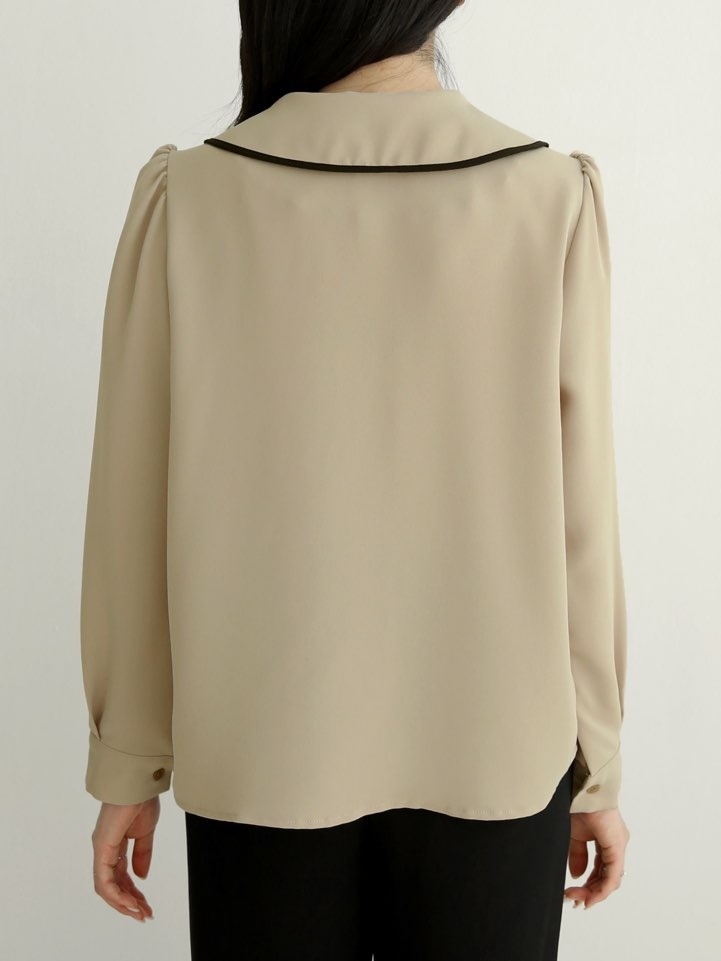 配色ラウンドカラーパフブラウス | 詳細画像5