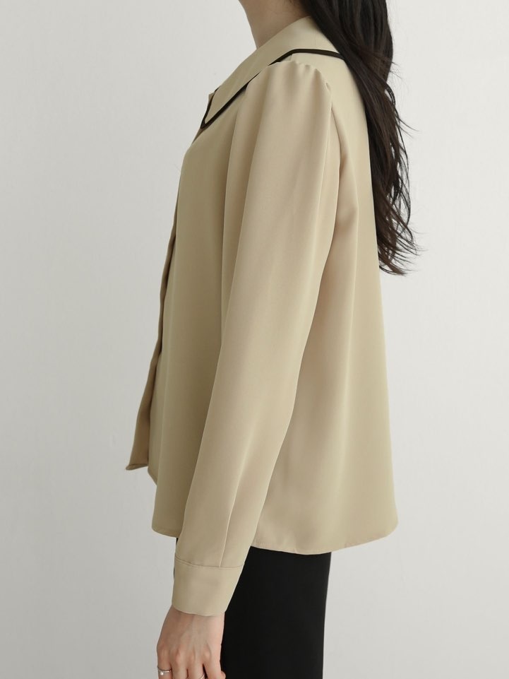 配色ラウンドカラーパフブラウス | 詳細画像6