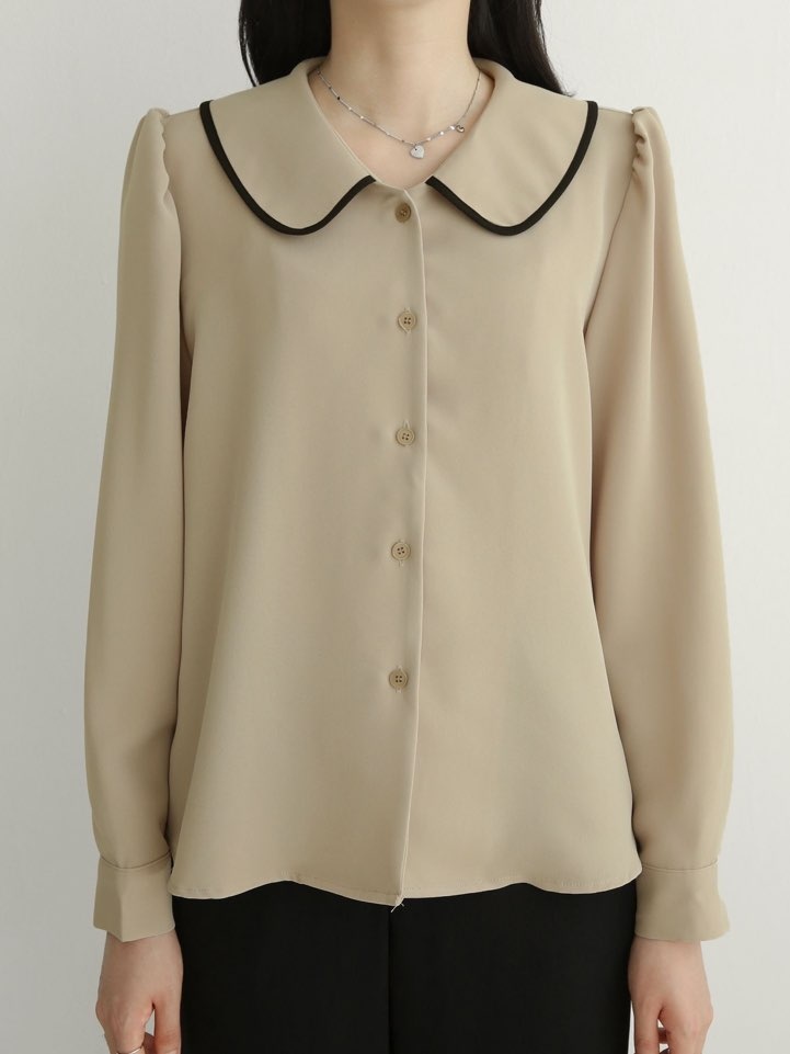 配色ラウンドカラーパフブラウス | 詳細画像7