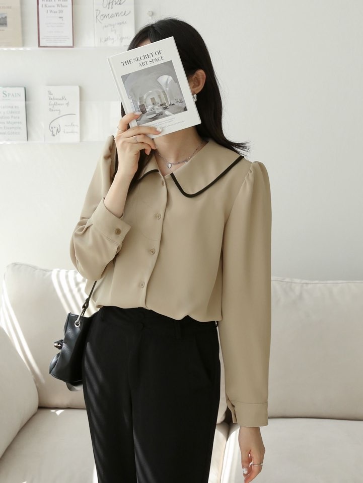 配色ラウンドカラーパフブラウス | 詳細画像11