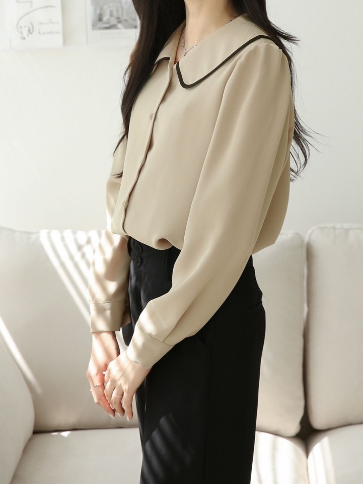 配色ラウンドカラーパフブラウス | 詳細画像13