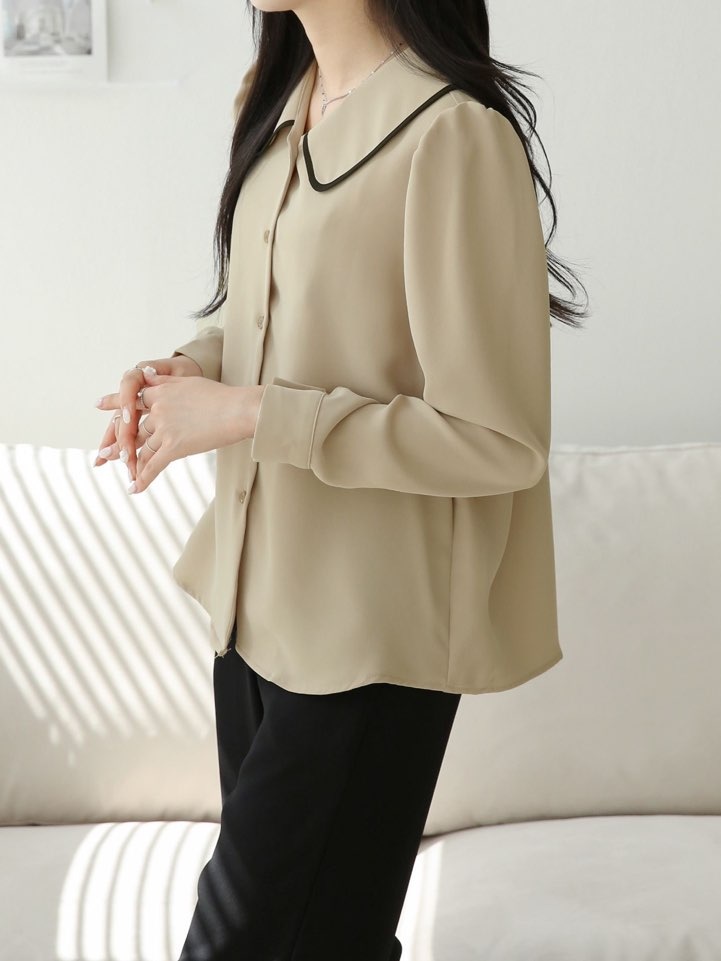 配色ラウンドカラーパフブラウス | 詳細画像19