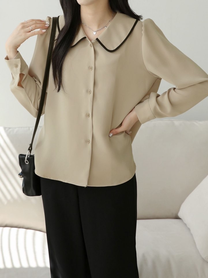 配色ラウンドカラーパフブラウス | 詳細画像21