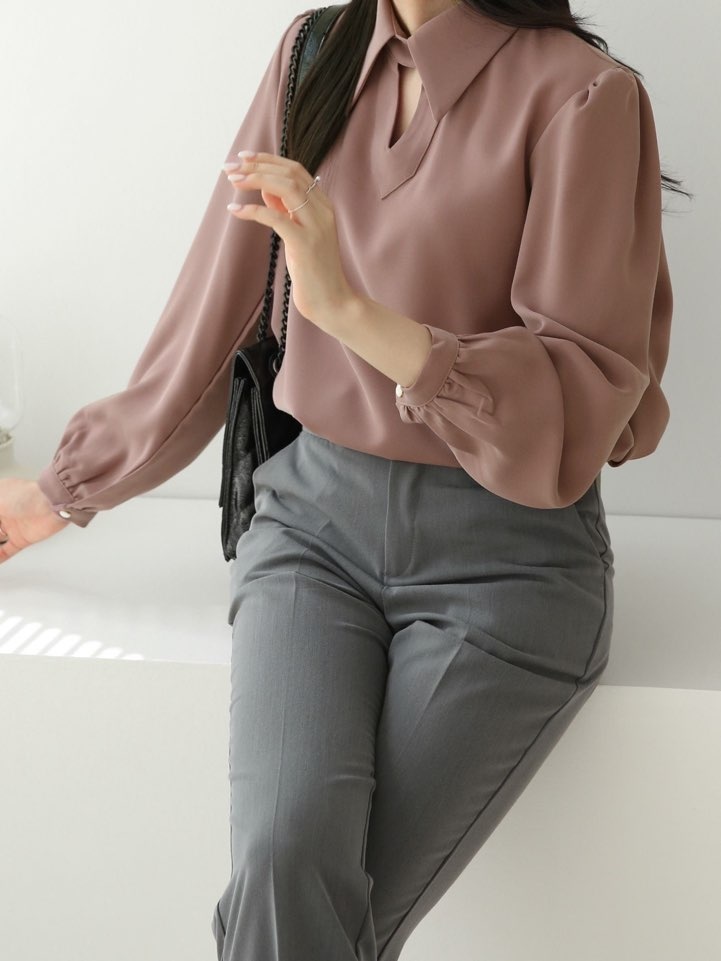 スリットカラーパフブラウス | 詳細画像2