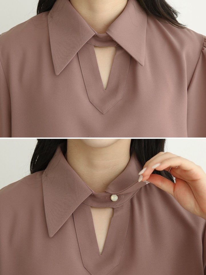 スリットカラーパフブラウス | 詳細画像6