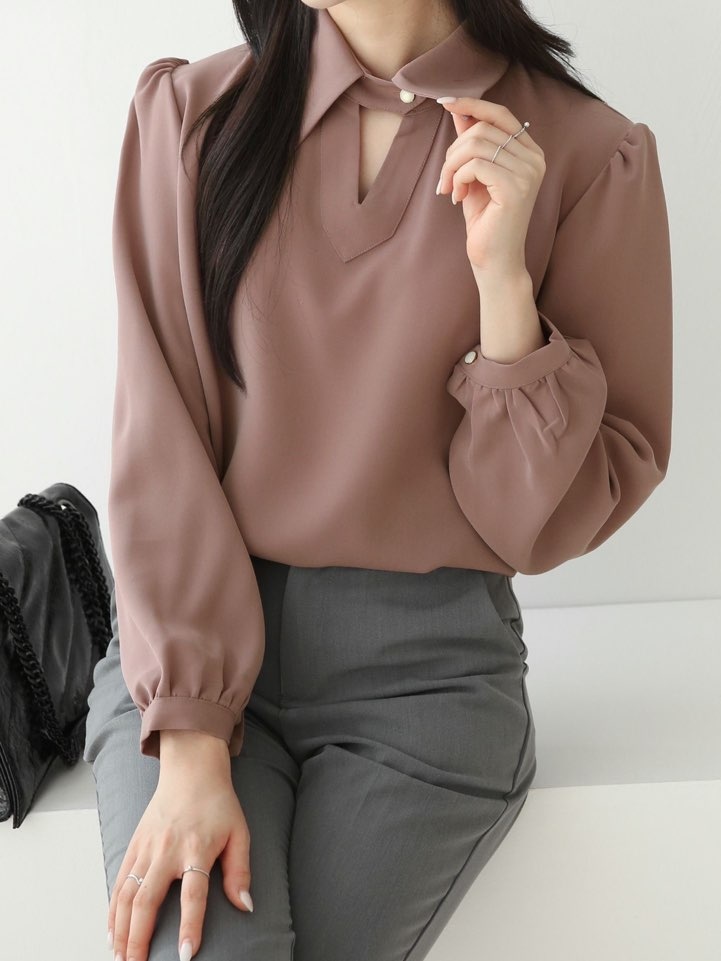 スリットカラーパフブラウス | 詳細画像10