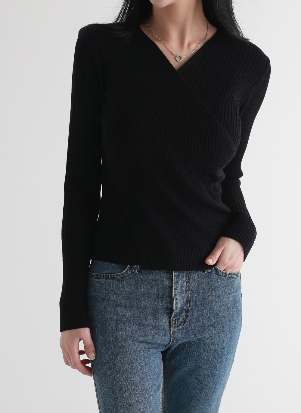 リブカシュクールVネックニット | DHOLIC | 詳細画像5