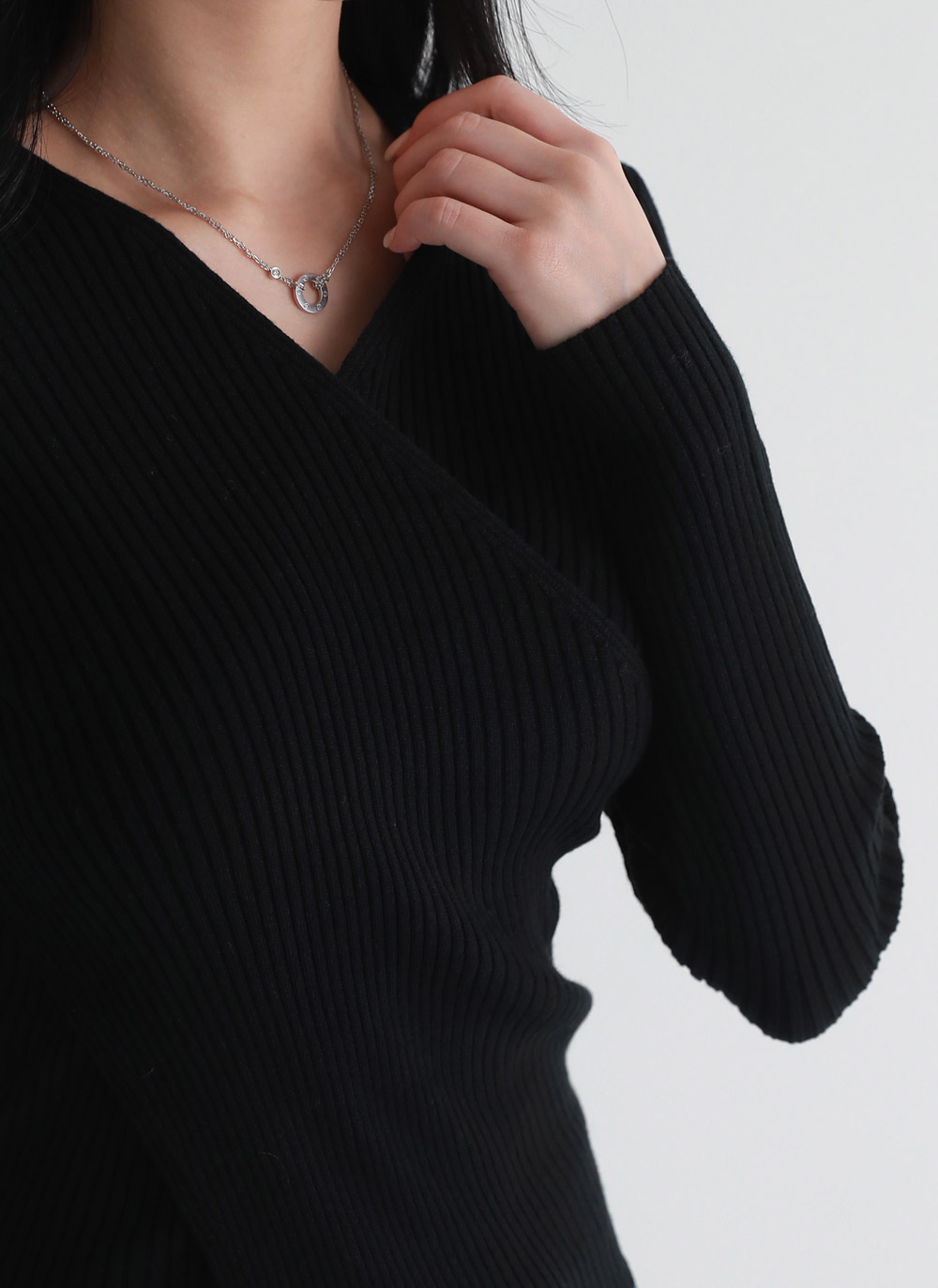 リブカシュクールVネックニット | DHOLIC | 詳細画像6