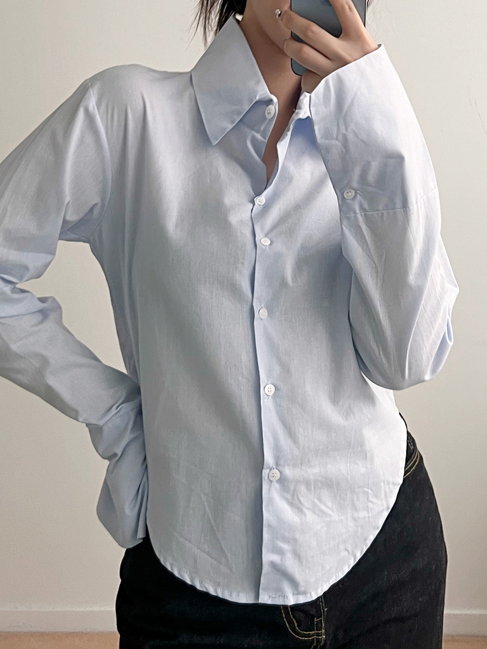 ラウンドヘムコットンシャツ | 詳細画像4