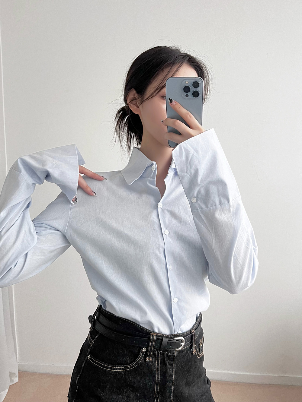 ラウンドヘムコットンシャツ | 詳細画像7