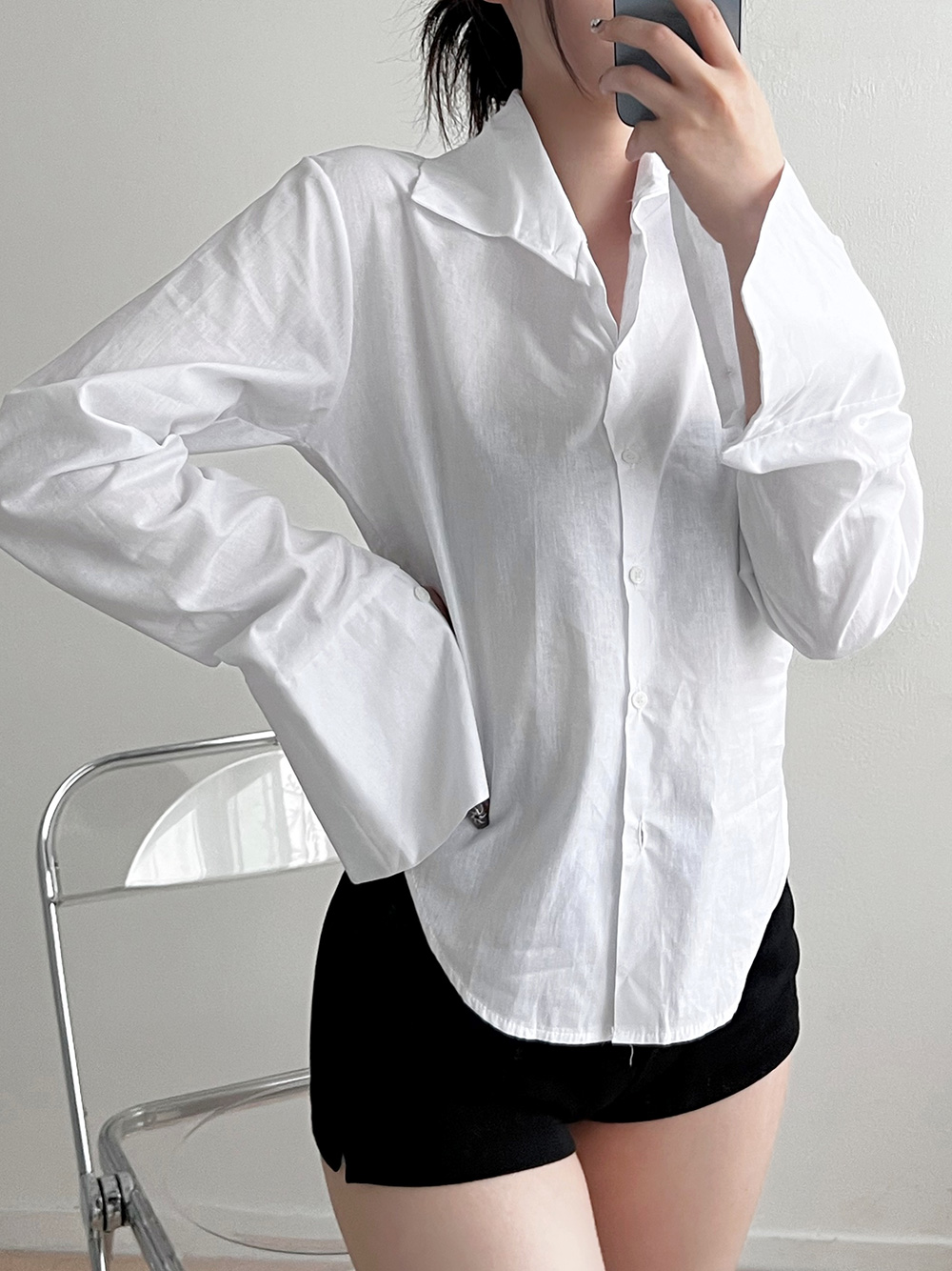 ラウンドヘムコットンシャツ | 詳細画像10