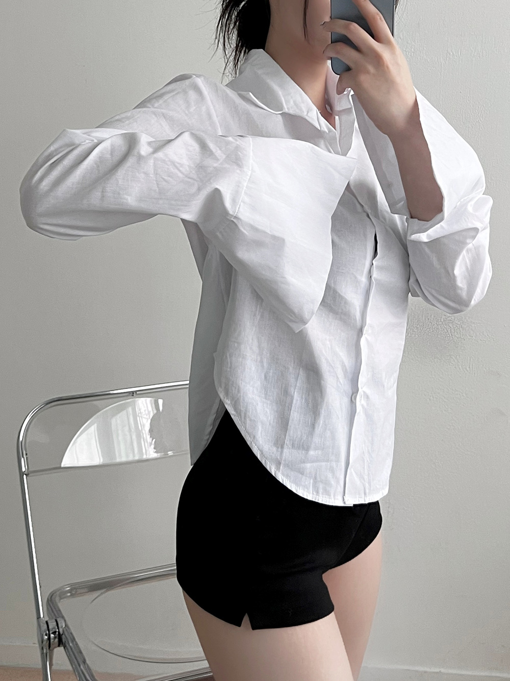 ラウンドヘムコットンシャツ | 詳細画像11