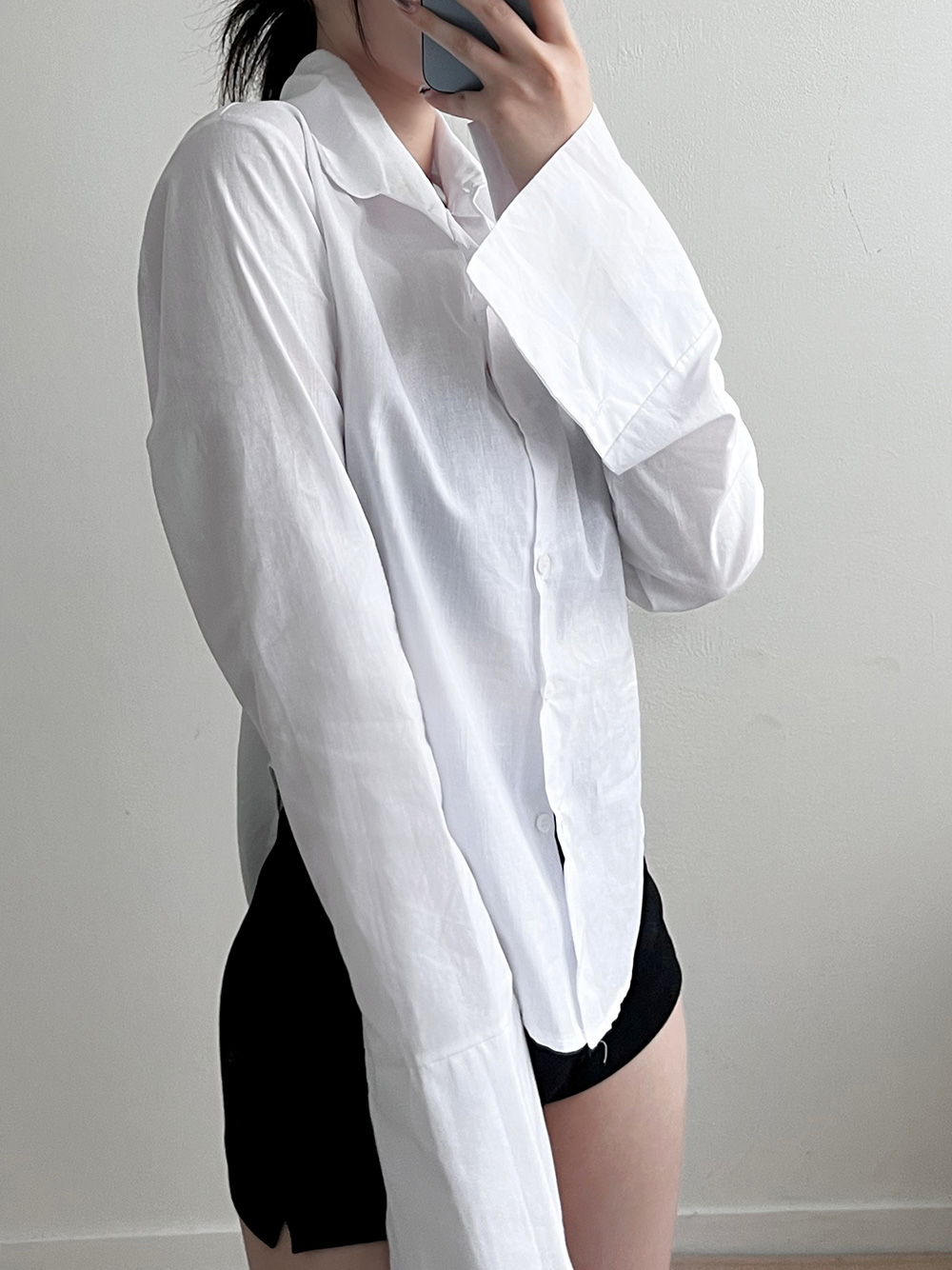 ラウンドヘムコットンシャツ | 詳細画像12