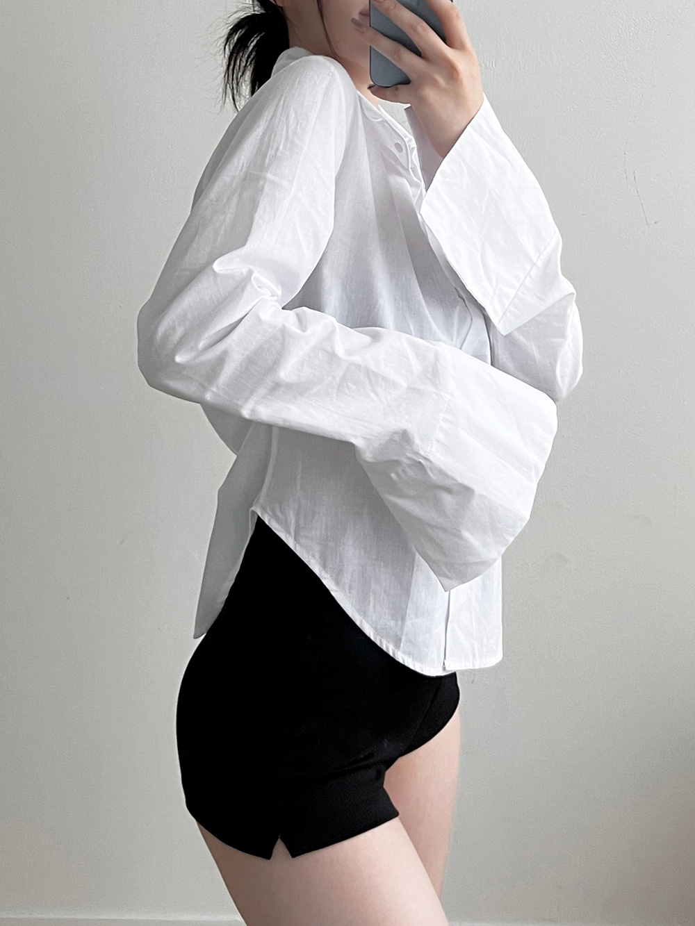 ラウンドヘムコットンシャツ | 詳細画像13