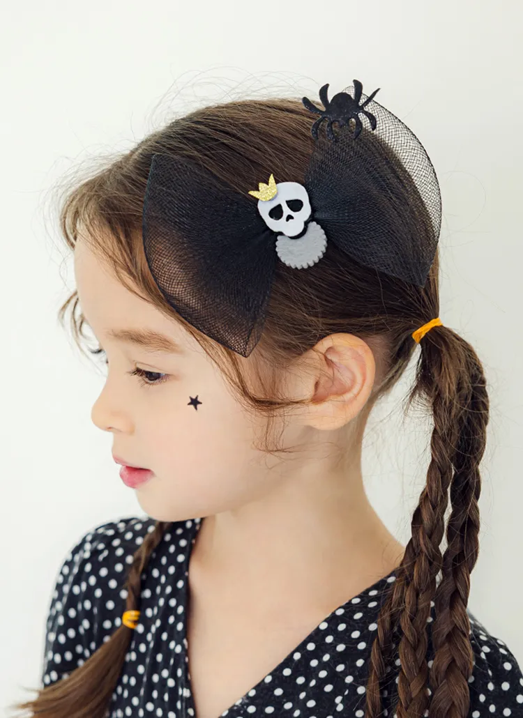 ハロウィンガイコツクモメッシュヘアピン | 詳細画像1