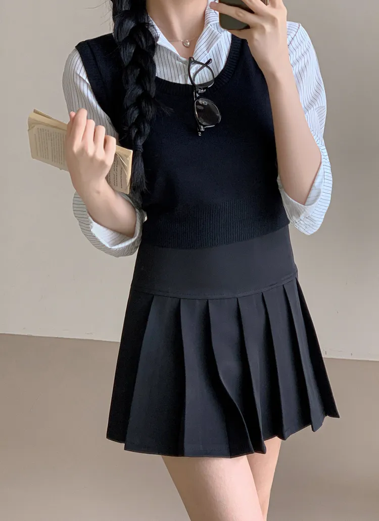 ハイウエストプリーツミニスカート | highclassic | 詳細画像1