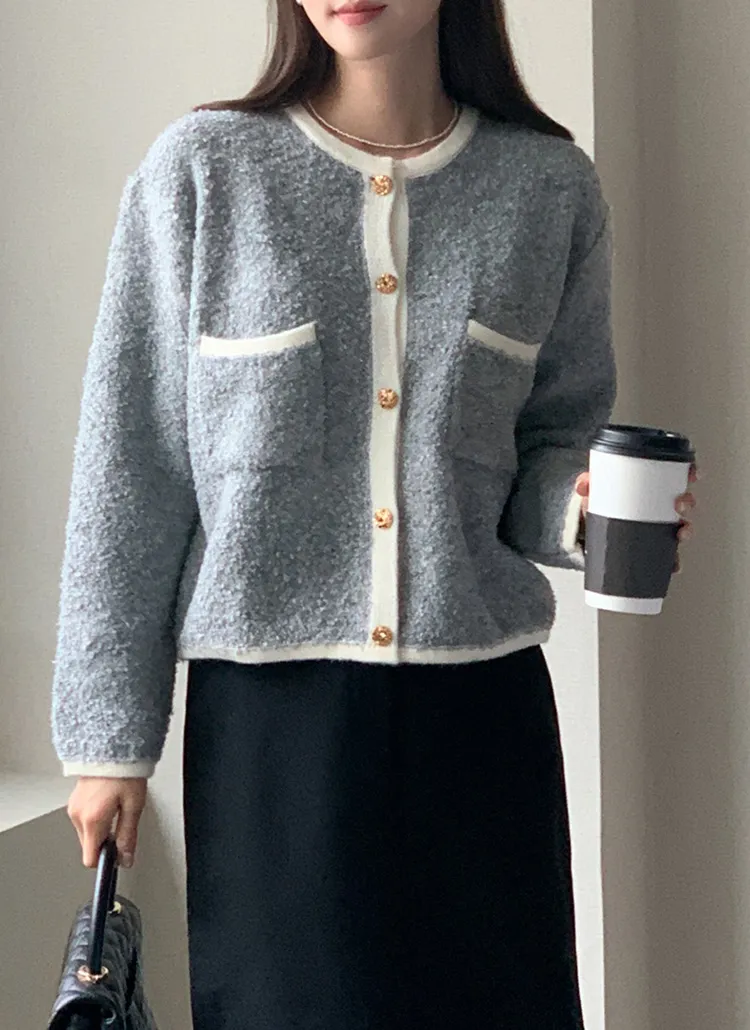 ブークレ配色カーディガン | mayddle | 詳細画像1