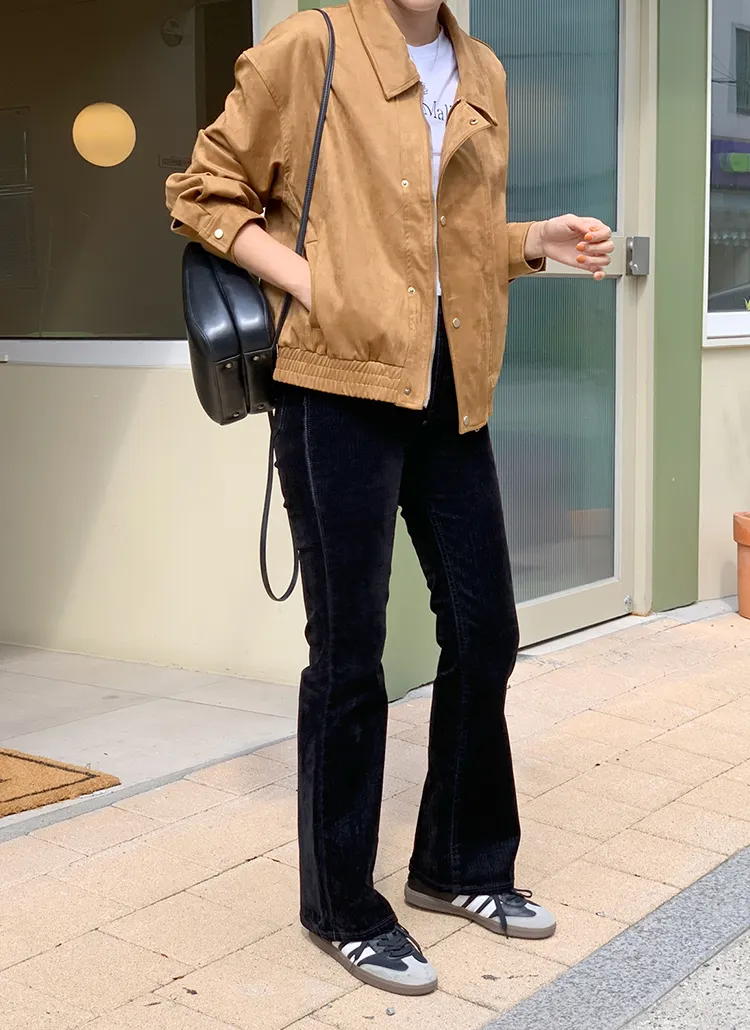 ベロアフレアデニムパンツ レディースファッション通販