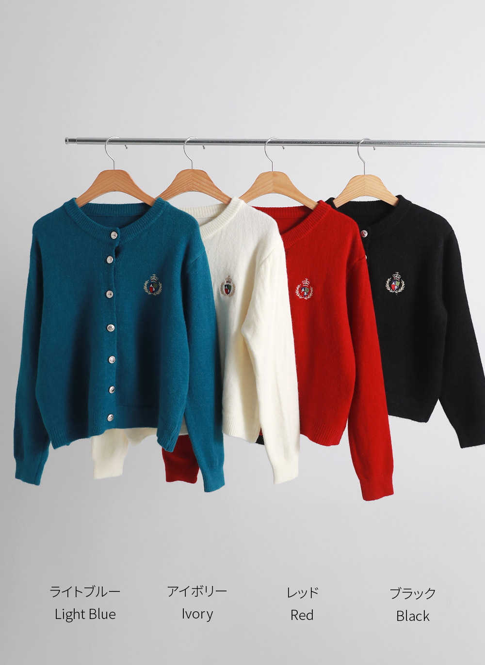 ウール混エンブレム刺繍カーディガン | DHOLIC | 詳細画像10