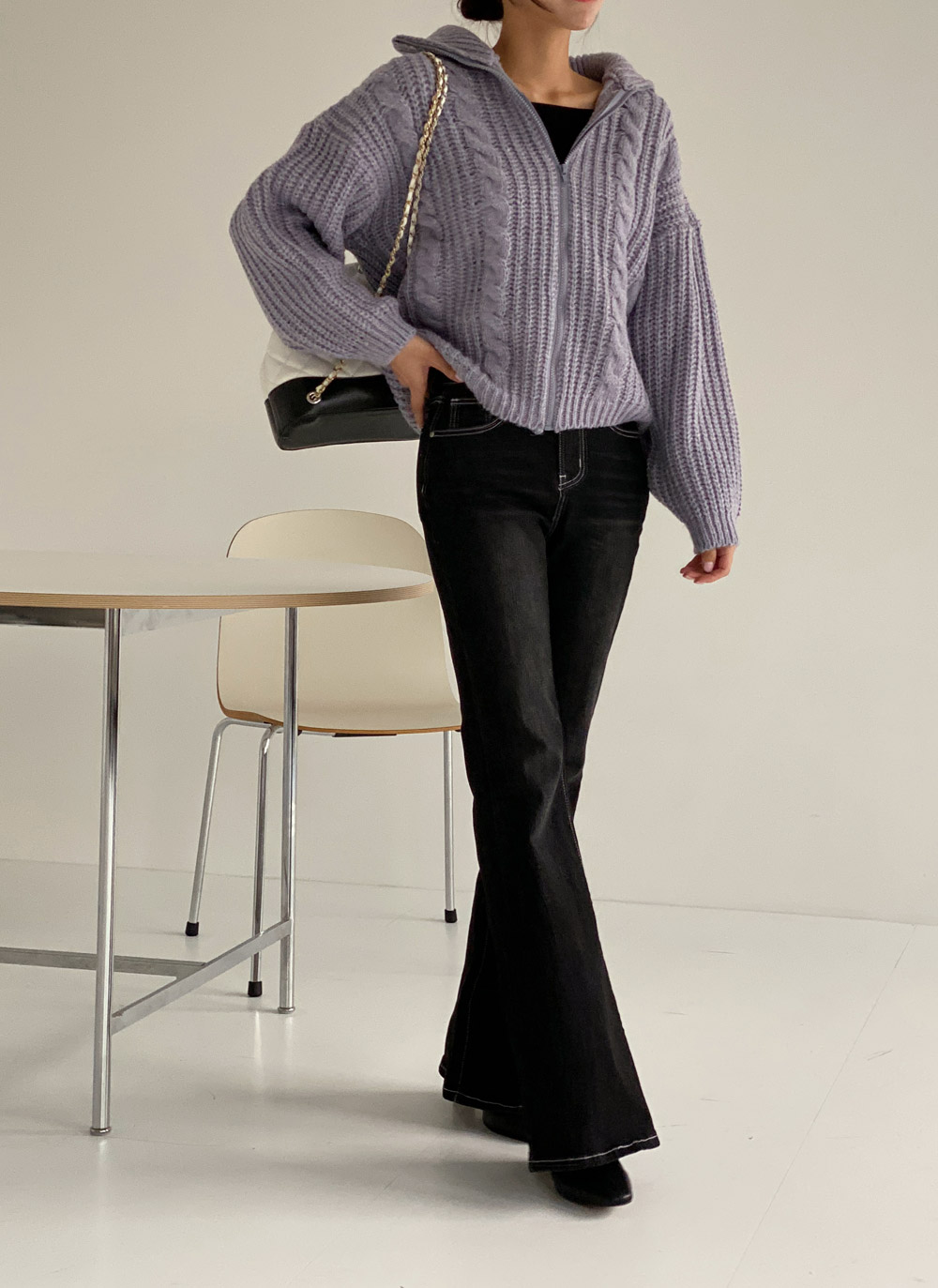 2WAYケーブルジップカーディガン | DHOLIC | 詳細画像3