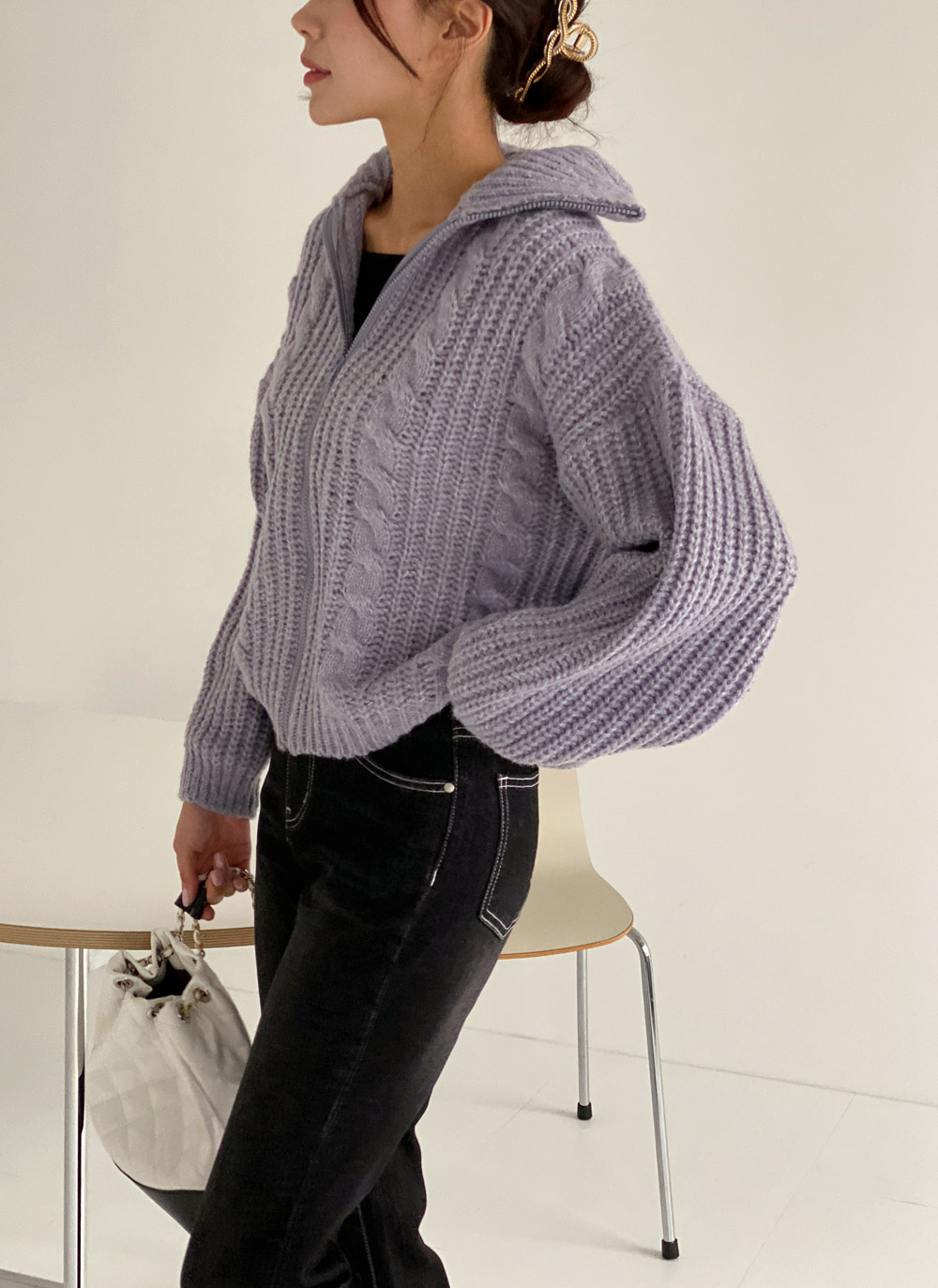2WAYケーブルジップカーディガン | DHOLIC | 詳細画像5
