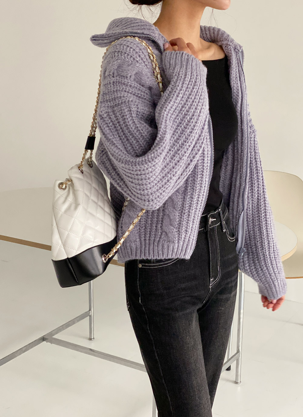 2WAYケーブルジップカーディガン | DHOLIC | 詳細画像8