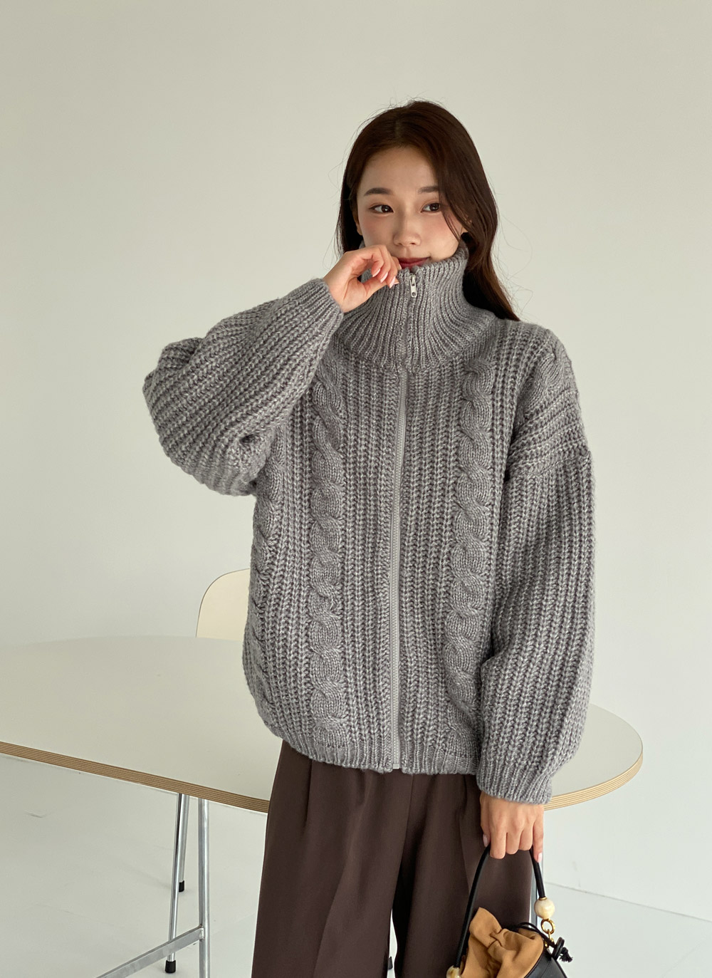 2WAYケーブルジップカーディガン | DHOLIC | 詳細画像12