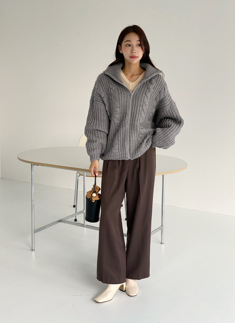2WAYケーブルジップカーディガン | DHOLIC | 詳細画像13